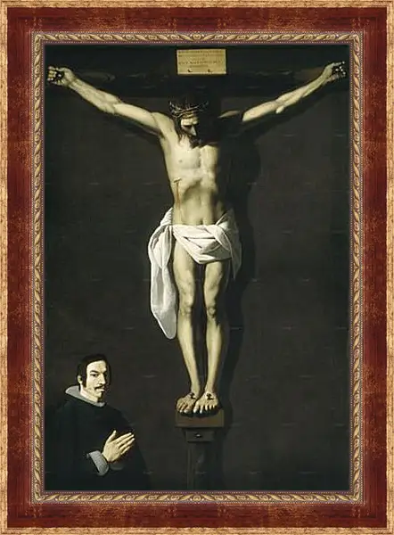 Картина в раме - Christ Crucified with the Sponsor. Распятие с донатором. Франсиско де Сурбаран Картина в раме - Christ Crucified with the Sponsor. Распятие с донатором. Франсиско де Сурбаран