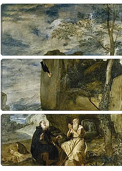 Модульная картина - Saint Anthony the Abbot and Saint Paul theFirst Hermit . Диего Веласкес Модульная картина - Saint Anthony the Abbot and Saint Paul theFirst Hermit . Диего Веласкес