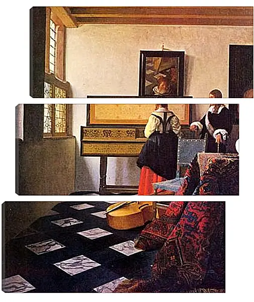 Модульная картина - Урок музыки (1662) Ян (Йоханнес) Вермеер Модульная картина - Урок музыки (1662) Ян (Йоханнес) Вермеер