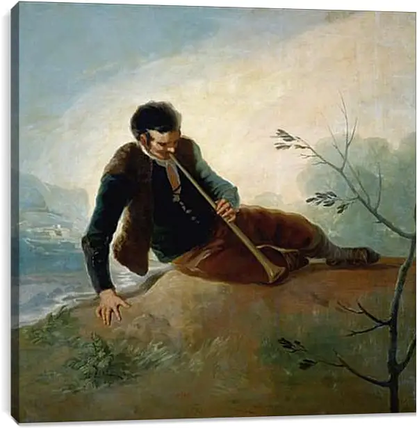 Постер на подрамнике - Shepherd plaing a Dulzaina. Франсиско Гойя Постер на подрамнике - Shepherd plaing a Dulzaina. Франсиско Гойя