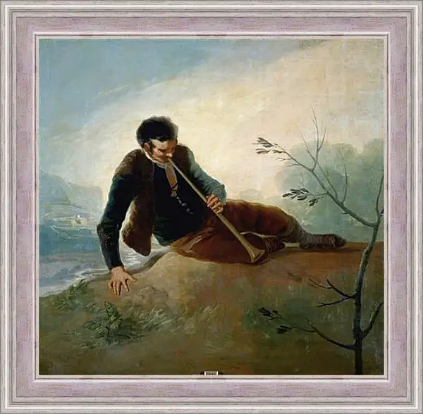 Картина в раме - Shepherd plaing a Dulzaina. Франсиско Гойя Картина в раме - Shepherd plaing a Dulzaina. Франсиско Гойя