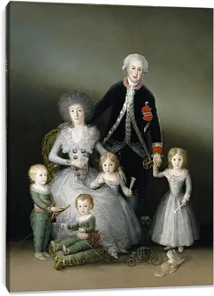 Постер на подрамнике - The Duke and Duchess of Osuna and their Chldren. Франсиско Гойя Постер на подрамнике - The Duke and Duchess of Osuna and their Chldren. Франсиско Гойя