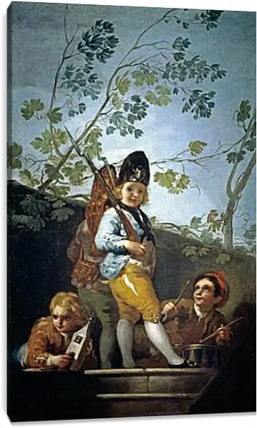 Постер на подрамнике - Boys playing at Soldiers. Франсиско Гойя Постер на подрамнике - Boys playing at Soldiers. Франсиско Гойя