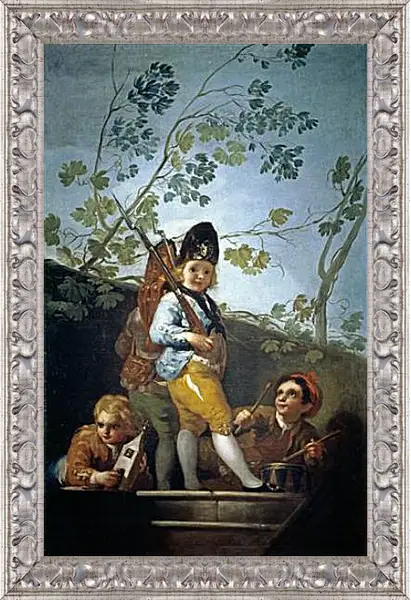 Картина в раме - Boys playing at Soldiers. Франсиско Гойя Картина в раме - Boys playing at Soldiers. Франсиско Гойя