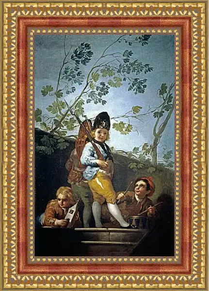 Картина в раме - Boys playing at Soldiers. Франсиско Гойя Картина в раме - Boys playing at Soldiers. Франсиско Гойя