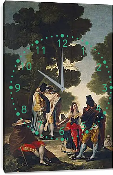 Часы картина - The Maja and the Cloaked Men or A Walk through Andalusia. Франсиско Гойя Часы картина - The Maja and the Cloaked Men or A Walk through Andalusia. Франсиско Гойя