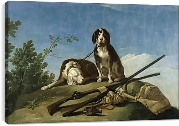 Постер на подрамнике - Dogs on the leash. Франсиско Гойя Постер на подрамнике - Dogs on the leash. Франсиско Гойя
