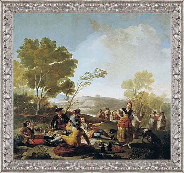 Картина в раме - Picnic on the Banks of the Manzanares. Франсиско Гойя Картина в раме - Picnic on the Banks of the Manzanares. Франсиско Гойя