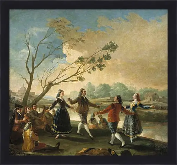 Картина в раме - Picnic on the Banks of the Manzanares. Франсиско Гойя Картина в раме - Picnic on the Banks of the Manzanares. Франсиско Гойя