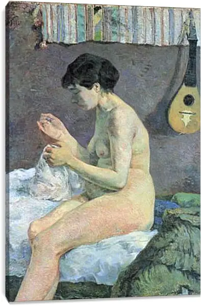 Постер на подрамнике - Study of a Nude (Suzanne Sewing). Поль Гоген Постер на подрамнике - Study of a Nude (Suzanne Sewing). Поль Гоген