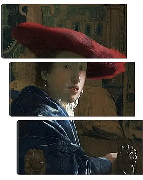 Модульная картина - The girl with the red hat. Ян (Йоханнес) Вермеер Модульная картина - The girl with the red hat. Ян (Йоханнес) Вермеер