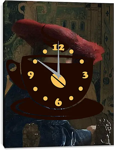 Часы картина - The girl with the red hat. Ян (Йоханнес) Вермеер Часы картина - The girl with the red hat. Ян (Йоханнес) Вермеер