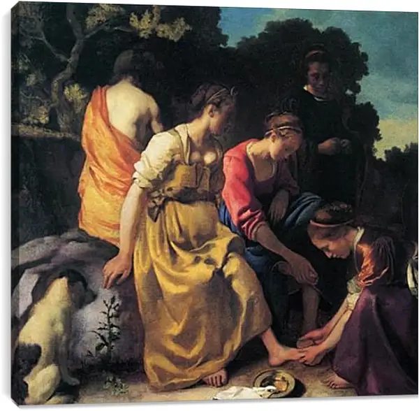 Постер на подрамнике - Diana and her companions. Ян (Йоханнес) Вермеер Постер на подрамнике - Diana and her companions. Ян (Йоханнес) Вермеер