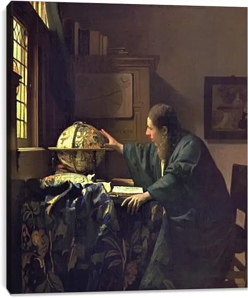 Постер на подрамнике - The astronomer. Ян (Йоханнес) Вермеер Постер на подрамнике - The astronomer. Ян (Йоханнес) Вермеер