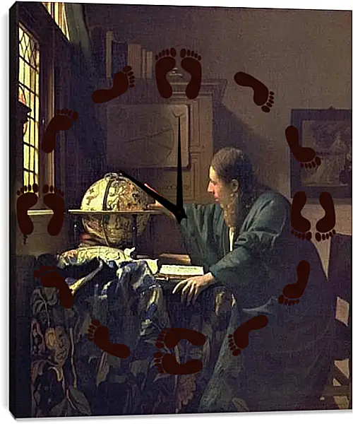 Часы картина - The astronomer. Ян (Йоханнес) Вермеер Часы картина - The astronomer. Ян (Йоханнес) Вермеер