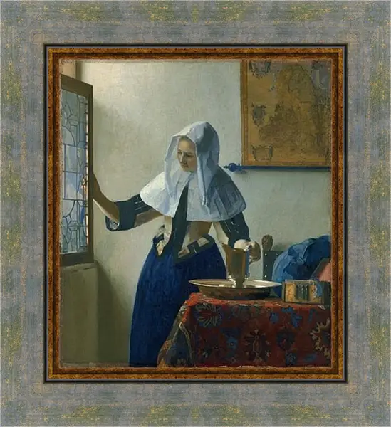 Картина в раме - Young woman with a water pitcher. Ян (Йоханнес) Вермеер Картина в раме - Young woman with a water pitcher. Ян (Йоханнес) Вермеер