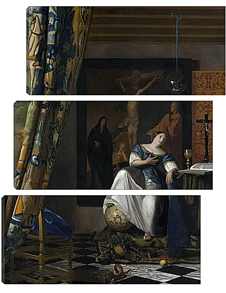 Модульная картина - The allegory of faith. Ян (Йоханнес) Вермеер Модульная картина - The allegory of faith. Ян (Йоханнес) Вермеер