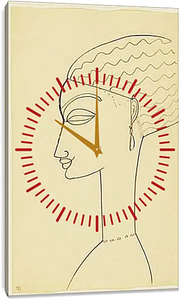 Часы картина - Woman in Profile. Амедео Модильяни Часы картина - Woman in Profile. Амедео Модильяни