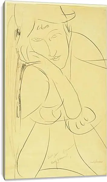 Постер на подрамнике - Woman, Head on Hand. Женщина, опирающаю голову на руки. Амедео Модильяни Постер на подрамнике - Woman, Head on Hand. Женщина, опирающаю голову на руки. Амедео Модильяни