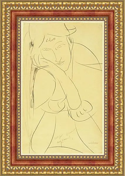 Картина в раме - Woman, Head on Hand. Амедео Модильяни Картина в раме - Woman, Head on Hand. Амедео Модильяни