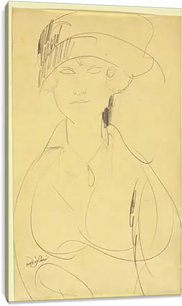 Постер на подрамнике - Portrait of a Woman. Портрет женщины 2. Амедео Модильяни Постер на подрамнике - Portrait of a Woman. Портрет женщины 2. Амедео Модильяни