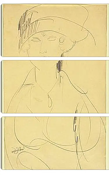Модульная картина - Portrait of a Woman. Амедео Модильяни Модульная картина - Portrait of a Woman. Амедео Модильяни