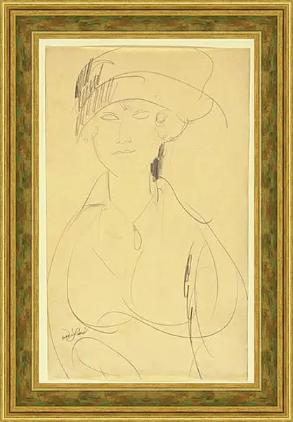 Картина в раме - Portrait of a Woman. Амедео Модильяни Картина в раме - Portrait of a Woman. Амедео Модильяни
