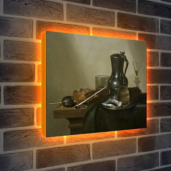 Лайтбокс световая панель - Still Life with Tobacco, Wine and a Pocket Watch. Виллем Клас Хеда Лайтбокс световая панель - Still Life with Tobacco, Wine and a Pocket Watch. Виллем Клас Хеда
