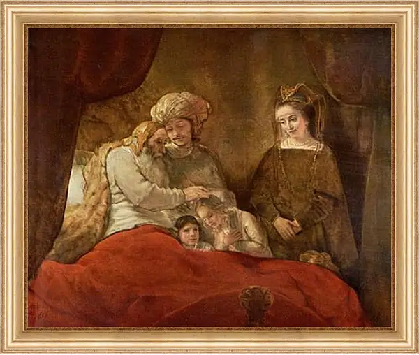 Картина в раме - Jacob Blessing The Sons Of Joseph. Рембрандт Картина в раме - Jacob Blessing The Sons Of Joseph. Рембрандт