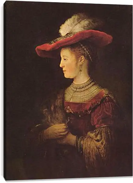 Постер на подрамнике - Portrait of Saskia van Uylenburch. Рембрандт Постер на подрамнике - Portrait of Saskia van Uylenburch. Рембрандт