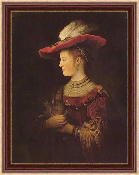 Картина в раме - Portrait of Saskia van Uylenburch. Рембрандт Картина в раме - Portrait of Saskia van Uylenburch. Рембрандт
