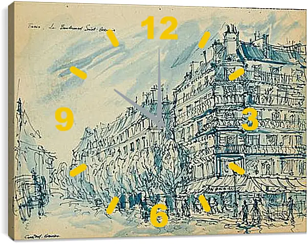 Часы картина - Paris. Коровин Константин Часы картина - Paris. Коровин Константин