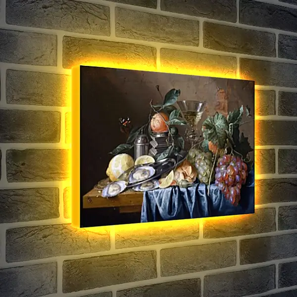 Лайтбокс световая панель - Still Life with Oysters and Grapes. Ян Хем Давидс Де Лайтбокс световая панель - Still Life with Oysters and Grapes. Ян Хем Давидс Де