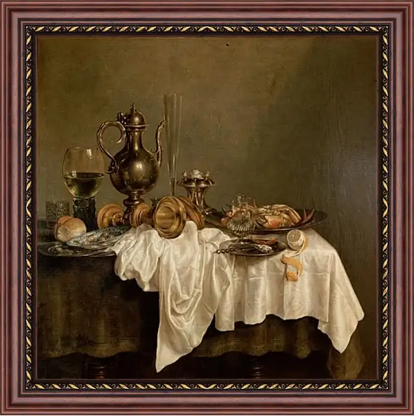 Картина в раме - Breakfast with a Lobster. Виллем Клас Хеда Картина в раме - Breakfast with a Lobster. Виллем Клас Хеда
