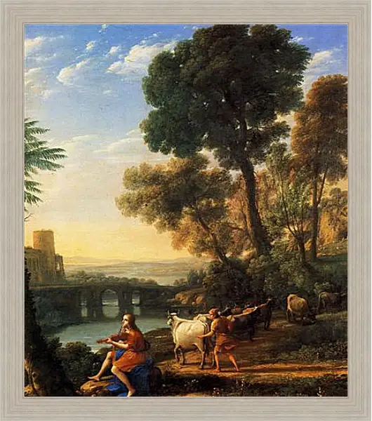 Картина в раме - Paysage avec Mercure enlevant les boeufs d Apollon. Лоррен Клод Картина в раме - Paysage avec Mercure enlevant les boeufs d Apollon. Лоррен Клод