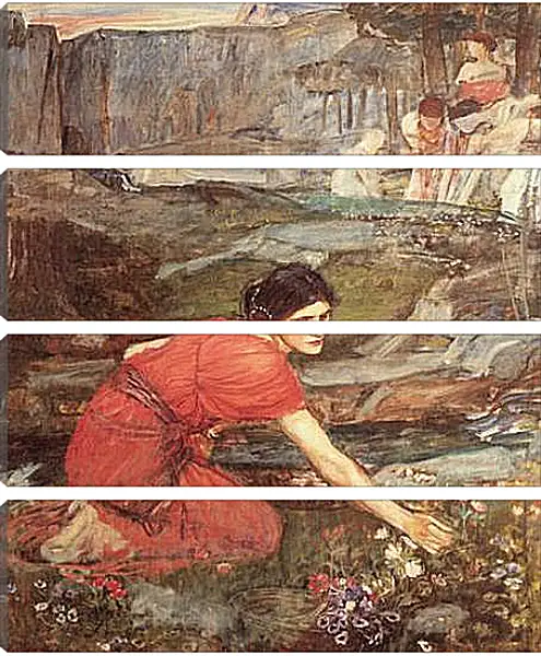 Модульная картина - Study for the Maidens Picking Flowers by a Stream. Джон Уотерхауз Модульная картина - Study for the Maidens Picking Flowers by a Stream. Джон Уотерхауз