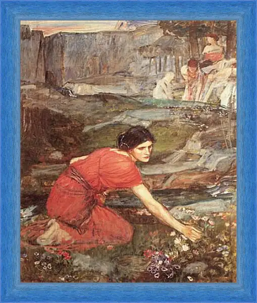 Картина в раме - Study for the Maidens Picking Flowers by a Stream. Джон Уотерхаус Картина в раме - Study for the Maidens Picking Flowers by a Stream. Джон Уотерхаус
