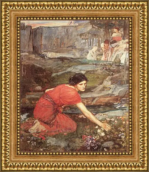 Картина в раме - Study for the Maidens Picking Flowers by a Stream. Джон Уотерхауз Картина в раме - Study for the Maidens Picking Flowers by a Stream. Джон Уотерхауз