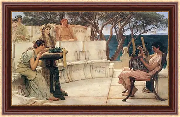 Картина в раме - Sappho and Alcaeus. Лоуренс Альма-Тадема Картина в раме - Sappho and Alcaeus. Лоуренс Альма-Тадема