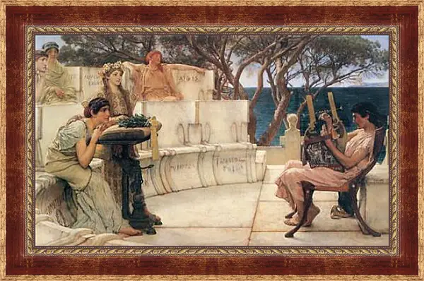 Картина в раме - Sappho and Alcaeus. Лоуренс Альма-Тадема Картина в раме - Sappho and Alcaeus. Лоуренс Альма-Тадема