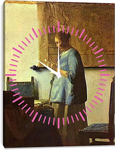 Часы картина - Die Briefleserin. Ян (Йоханнес) Вермеер Часы картина - Die Briefleserin. Ян (Йоханнес) Вермеер