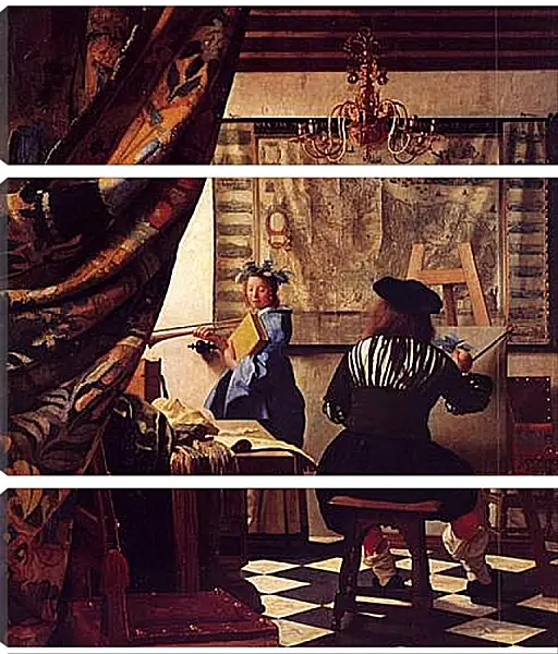 Модульная картина - Die Allegorie der Malerei. Ян (Йоханнес) Вермеер Модульная картина - Die Allegorie der Malerei. Ян (Йоханнес) Вермеер
