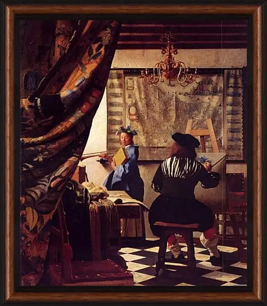Картина в раме - Die Allegorie der Malerei. Ян (Йоханнес) Вермеер Картина в раме - Die Allegorie der Malerei. Ян (Йоханнес) Вермеер
