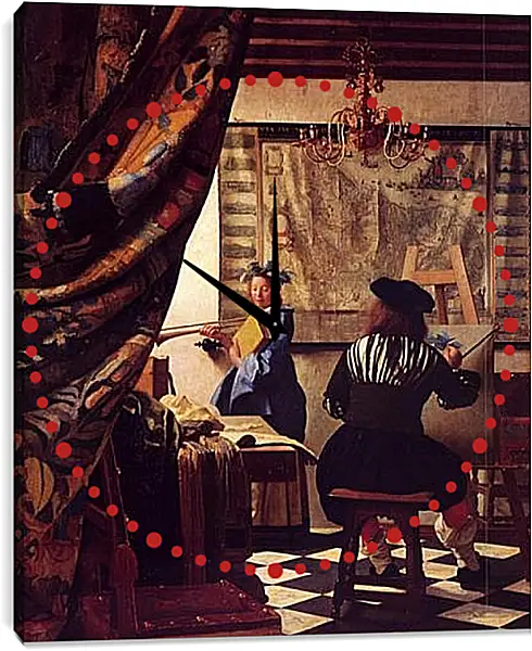 Часы картина - Die Allegorie der Malerei. Ян (Йоханнес) Вермеер Часы картина - Die Allegorie der Malerei. Ян (Йоханнес) Вермеер