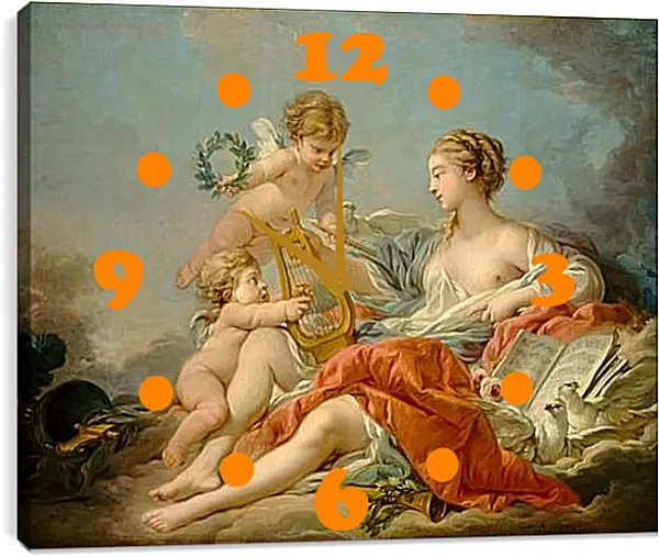 Часы картина - Allegory of Music. Франсуа Буше Часы картина - Allegory of Music. Франсуа Буше