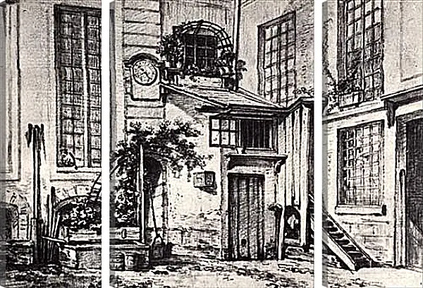 Модульная картина - View to a Courtyard. Франсуа Буше Модульная картина - View to a Courtyard. Франсуа Буше