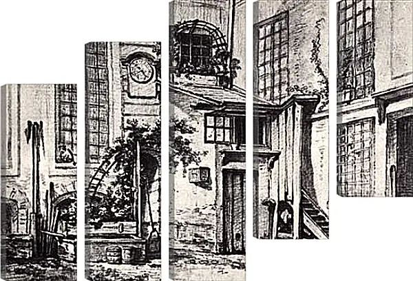 Модульная картина - View to a Courtyard. Франсуа Буше Модульная картина - View to a Courtyard. Франсуа Буше