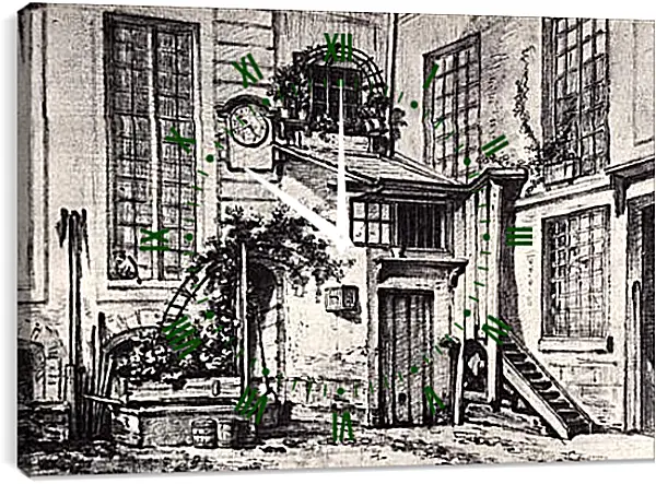 Часы картина - View to a Courtyard. Франсуа Буше Часы картина - View to a Courtyard. Франсуа Буше