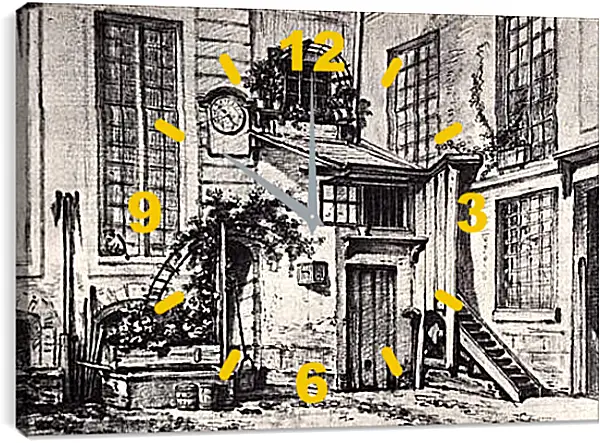 Часы картина - View to a Courtyard. Франсуа Буше Часы картина - View to a Courtyard. Франсуа Буше