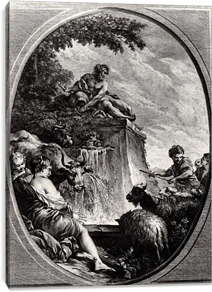 Постер на подрамнике - Shepherds at a Fountain. Франсуа Буше Постер на подрамнике - Shepherds at a Fountain. Франсуа Буше